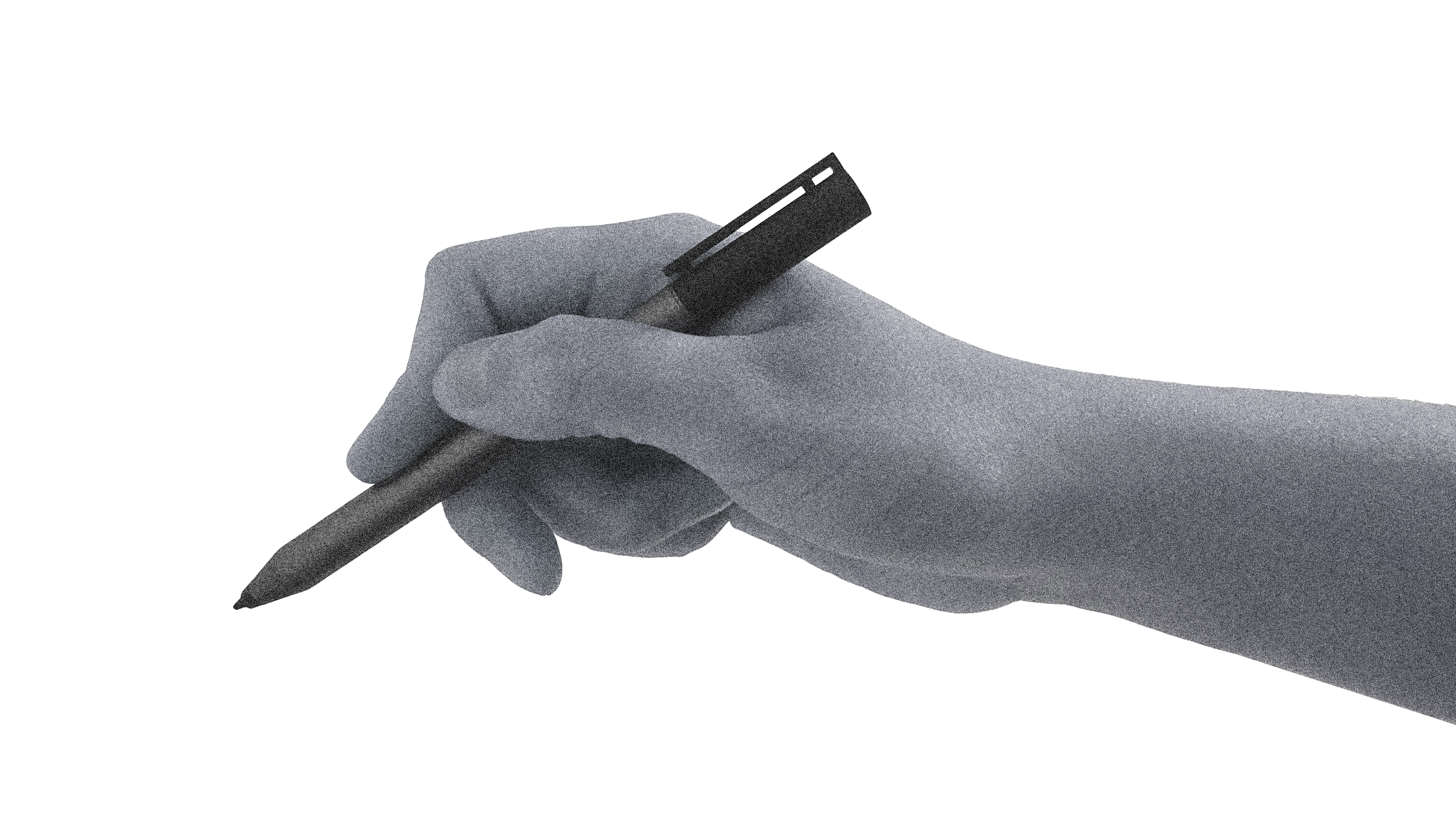 Hand holding stylus